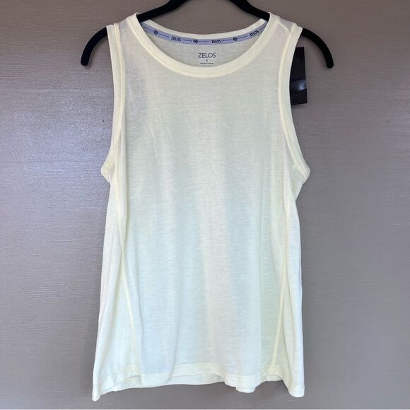 ZELOS Light Yellow Sleeveless Tank Top - Picture 1 of 6